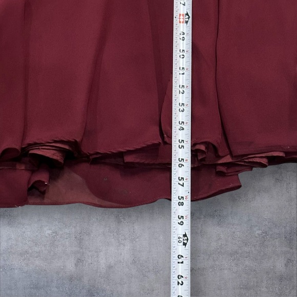 AZAZIE PAMELA Mulberry A-Line V-Neck Pleated Chiffon‎ Dress - Picture 11 of 16